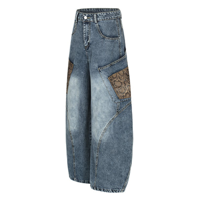 Pantalones Vaqueros Retro Anchos Lavado Desgastado para Hombre - Image 2