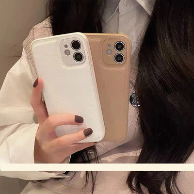 Funda de Celular con Textura de Cuero Premium en Color Sólido - Image 4