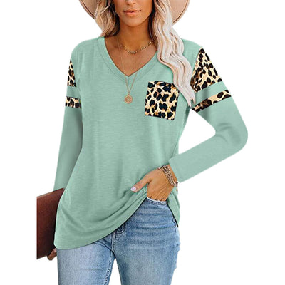 Blusa Estampado Leopardo con Cuello V y Mangas Largas - Image 9