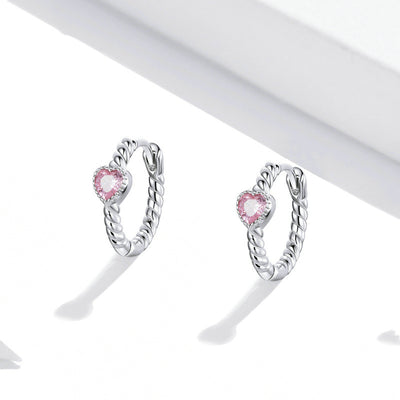 Aretes Amor Puro en Plata S925 Chapados en Platino - Image 3