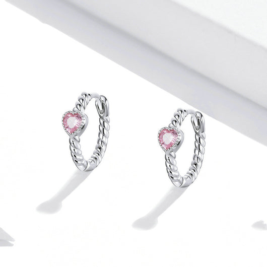 Aretes Amor Puro en Plata S925 Chapados en Platino - Image 3