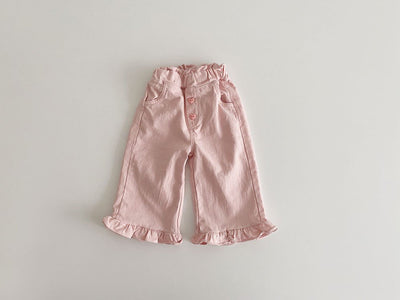 Pantalones Anchos de Niña con Detalle de Encaje y Oreja Retro - Moda Casual Primavera - Image 9
