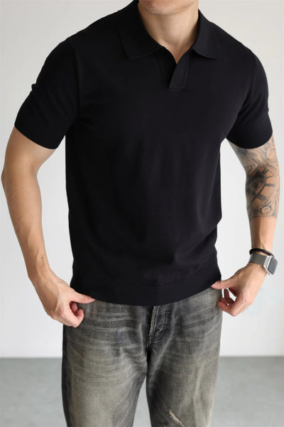 Suéter Tipo Polo de Seda Helada para Hombre - Diseño Sofisticado y Fresco - Image 17