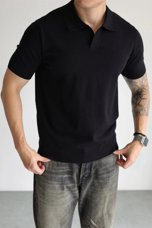 Suéter Tipo Polo de Seda Helada para Hombre - Diseño Sofisticado y Fresco - Image 17