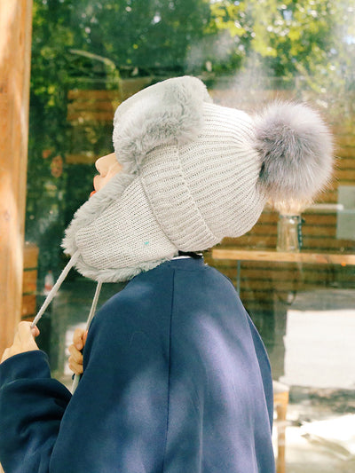 Gorro de Lana Tejido Invierno para Mujer - Estilo Lei Feng - Image 5