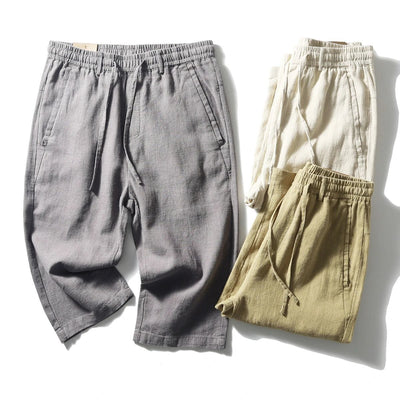 Pantalones Capri de Lino y Algodón Transpirables - Estilo Casual - Image 36