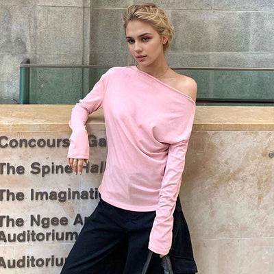 Blusa Hombro Descubierto con Manga Larga Reductora