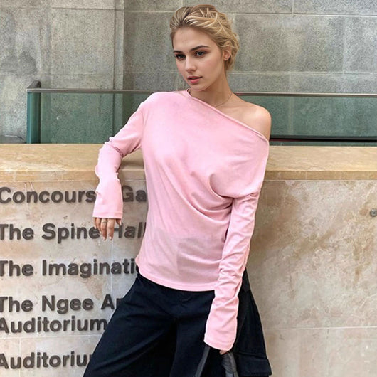 Blusa Hombro Descubierto con Manga Larga Reductora