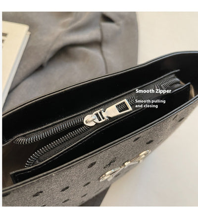 Bolsa Crossbody de Lona con Lunares y Moño Fashion - Image 11