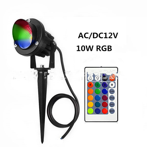 Foco LED RGB 10W con Control Remoto para Jardín y Árboles