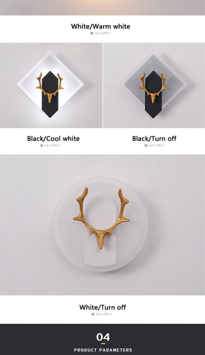 Lámpara de Pared Decorativa Astas Acrílico para Sala de Estar - Image 12