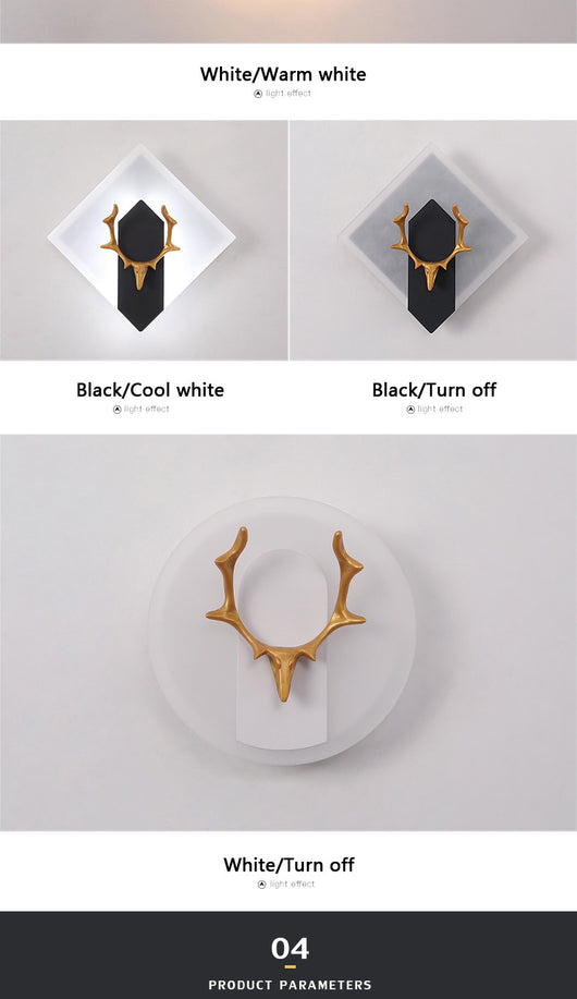 Lámpara de Pared Decorativa Astas Acrílico para Sala de Estar - Image 12
