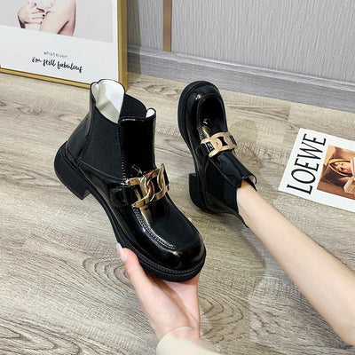 Botines de Tacón Metálico Grueso - Estilo Fashion - Image 10