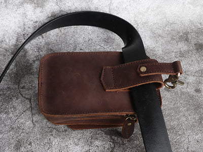 Bolsa de Cintura en Cuero Crazy Horse - Cartera Funcional para Hombre - Image 20