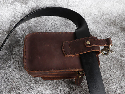Bolsa de Cintura en Cuero Crazy Horse - Cartera Funcional para Hombre - Image 20