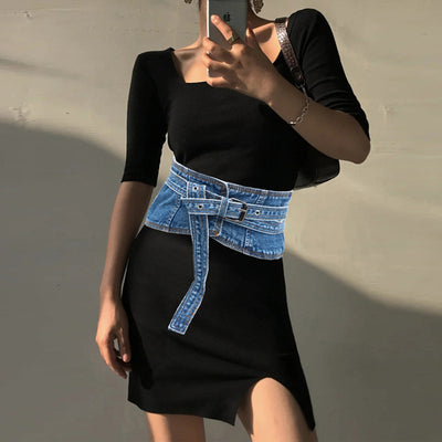 Faja Decorativa Denim para Mujer - Cinturón de Moda