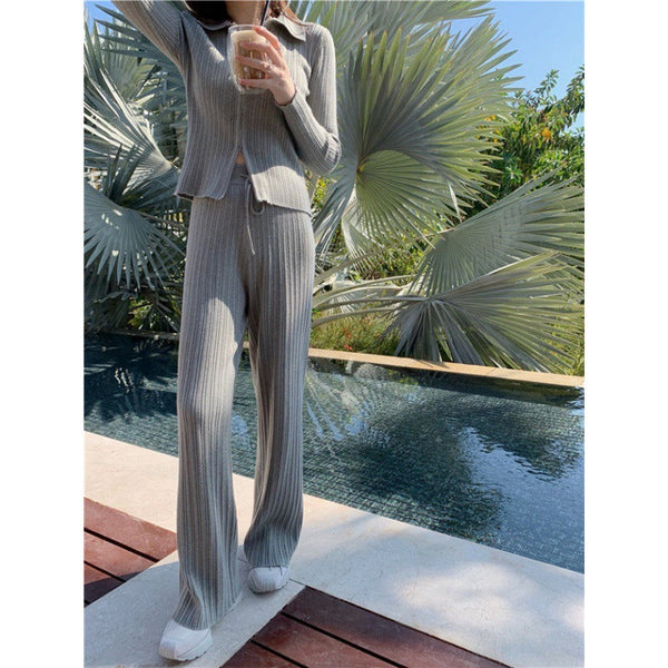 Conjunto Deportivo Mujer Pantalón Ancho Tejido Estilo Hong Kong - Image 4