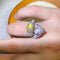Fashion Color 8-heart 8-cut Mosan Diamond Ring Yellow 9
