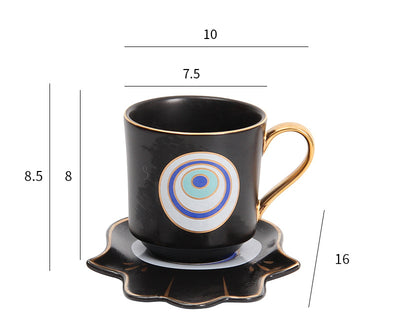Taza de Café Europea con Plato de Cerámica Estilo Creativo - Image 15