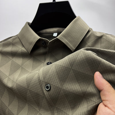 Camisa Manga Larga Ice Silk Slim Fit para Hombre - Image 3