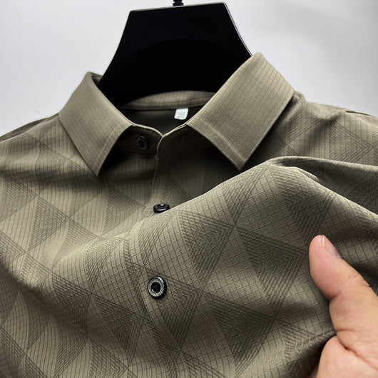 Camisa Manga Larga Ice Silk Slim Fit para Hombre - Image 3