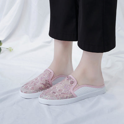 Zapatos Viscosa Baotou Semiabiertos con Encaje para Mujer - Image 5