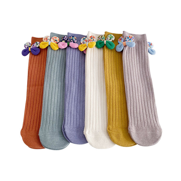 Calcetines Niña con Moño Elegantes y Cómodos