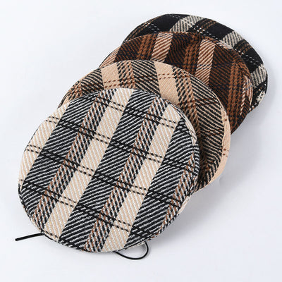 Boina Cuadriculada Retro Japonesa para Mujer - Image 6