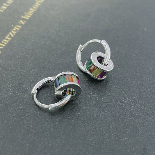Aretes de Plata Esterlina S925 con Degradado - Diseño Minimalista y Elegante