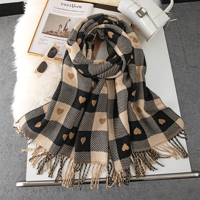 Bufanda Cuadrille Amor Invierno Estilo Coreano para Mujer - Image 5