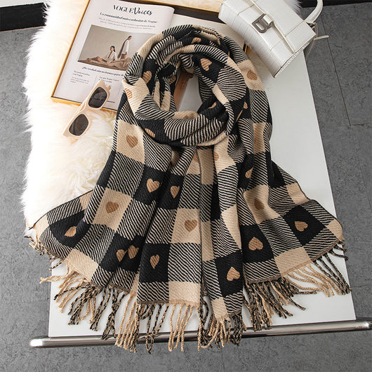 Bufanda Cuadrille Amor Invierno Estilo Coreano para Mujer - Image 5