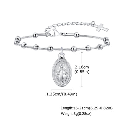 Pulsera de Acero Inoxidable Diseño Cruz Ovalado - Image 15