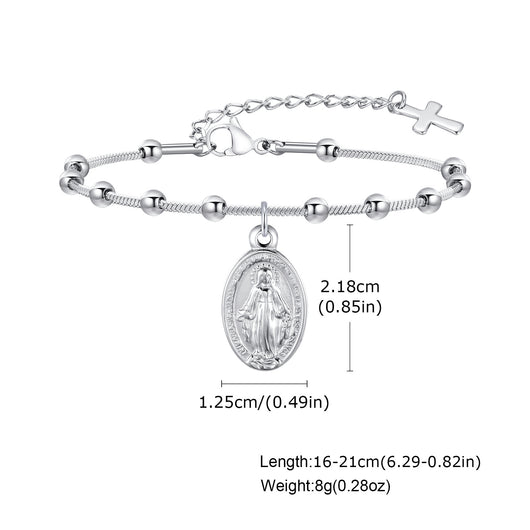 Pulsera de Acero Inoxidable Diseño Cruz Ovalado - Image 15