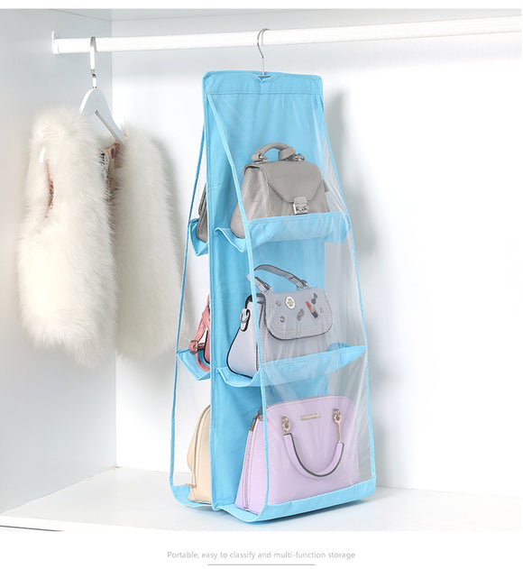 Bolsa de Almacenamiento Transparente Colgante de 6 Capas Doble Cara