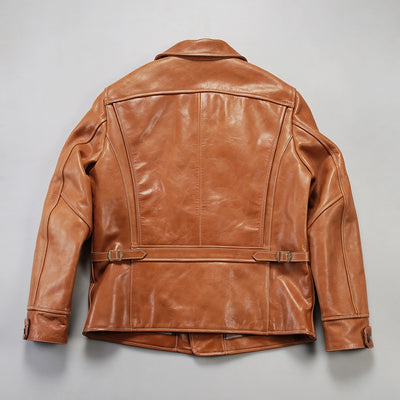 Chaqueta de Cuero para Hombre Solapa Clásica Gamuza Encerada - Image 8