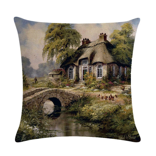 Funda de Almohada Lino Paisajes Rurales - Colección Pintura al Óleo - Image 26