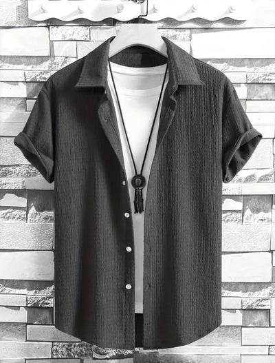 Camisa Casual de Manga Corta Holiday Leisure sin Arrugas para Hombre - Image 48