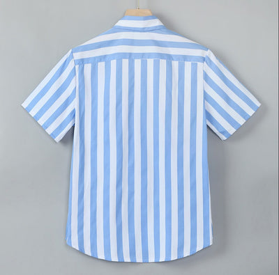 Camisa Casual de Rayas para Hombre - Manga Corta - Image 23
