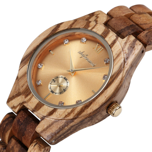 Reloj de Pulsera Hombre Madera Roja con Correa Creativa y Movimiento de Cuarzo - Image 5