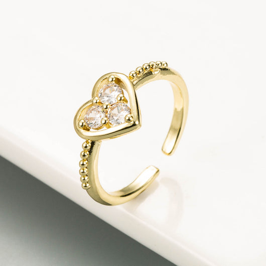 Anillo de Cobre Chapado en Oro - Diseño Navideño Reno Amor - Image 11