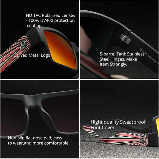 Matte black sports sunglasses with non-mirror black lenses and a full frame design, ideal for men's outdoor activities. - Image 2