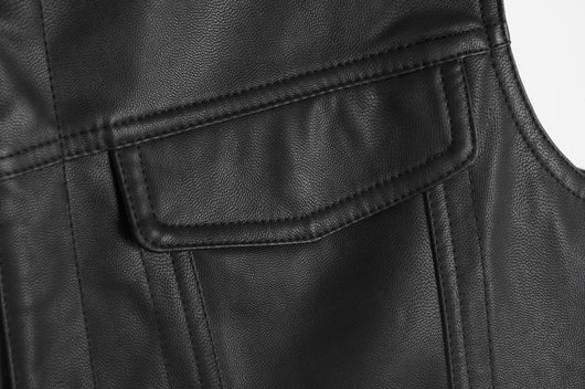 Chaleco de Cuero PU Liso para Hombre - Image 8