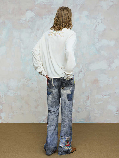 Jeans con Parches 3D Impresos y Cierre Micro-Pull Digital - Image 3