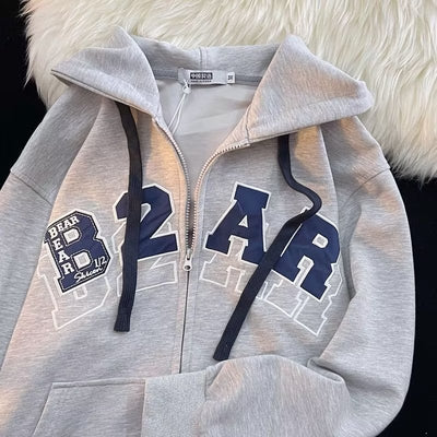 Chaqueta Beisbolera Oversized con Cuello de Solapa