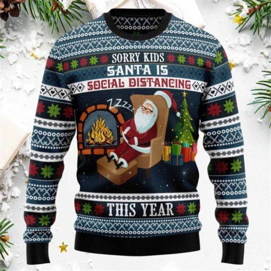 Sudadera Navideña con Capucha y Gráfico 3D de Papá Noel - Image 12
