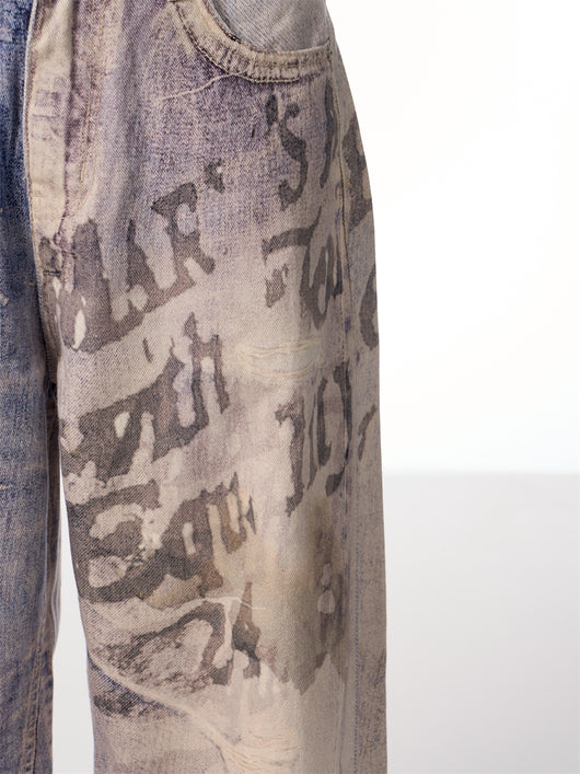 Pantalones Jeans Largos con Estampado Degradado 3D - Image 9