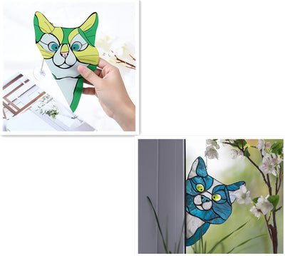Adorno de Gato en Vitral para Ventana - Image 28