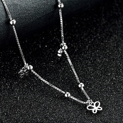 Pulsera Tobillera de Plata 925 con Mariposa Estilo Coreano - Image 3