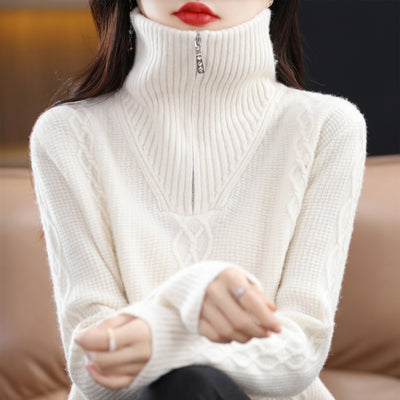 Suéter de Lana Grueso con Cuello Alto para Otoño e Invierno - Image 3
