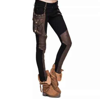 Pantalones Lápiz Patchwork Punk Rock para Mujer - Estilo Callejero - Image 2